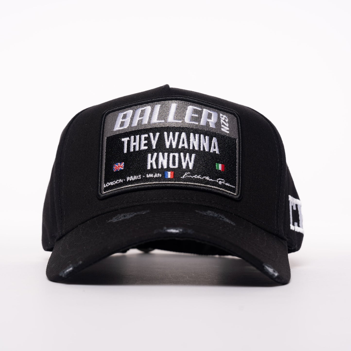 Ballers SZN Black/Grey Distressed Cap