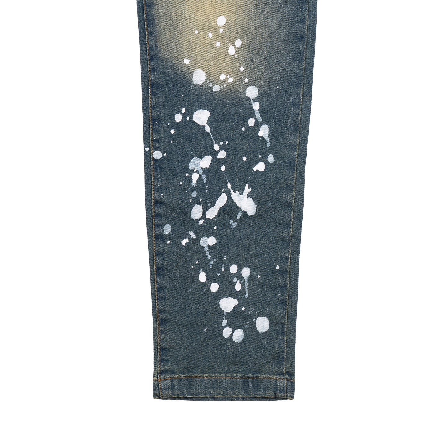 Baller Blue Distressed Paint Splash Jeans