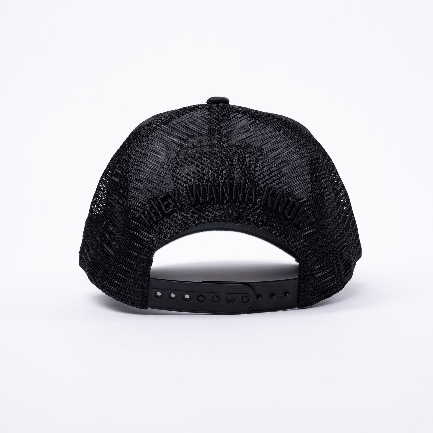 ITB Repeat Icon Distressed Mesh Trucker Cap Black