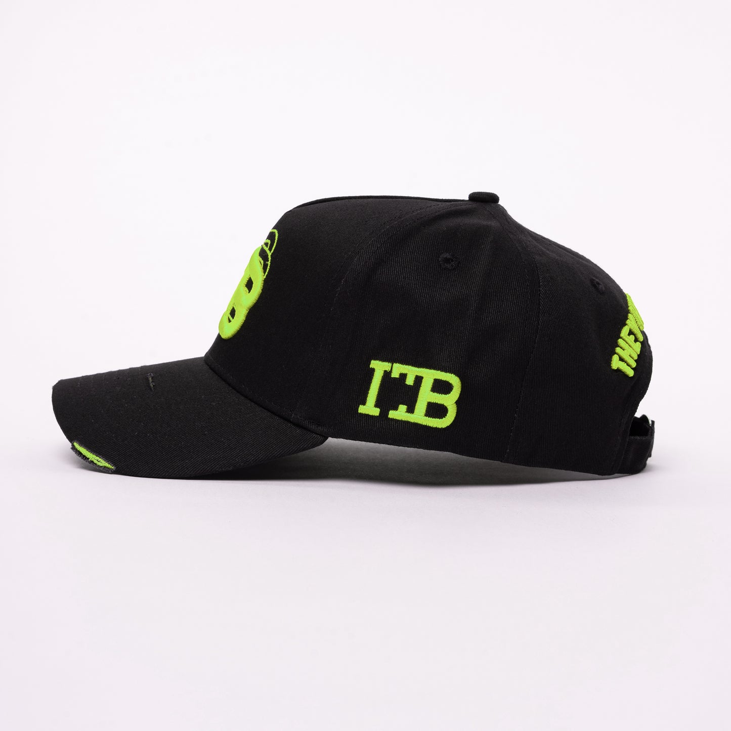 ITB Repeat Icon Distressed Cap Black & Lime