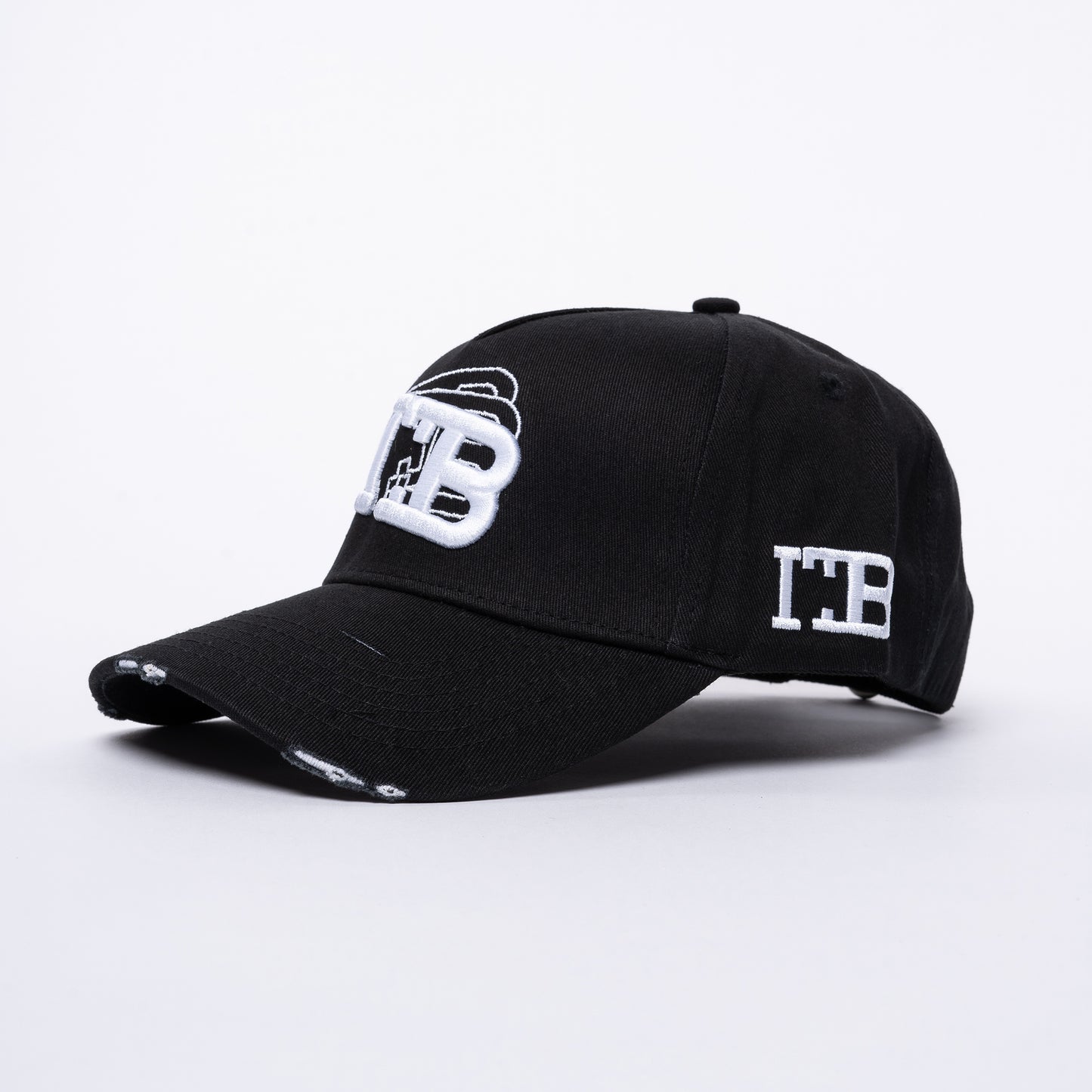 ITB Repeat Icon Distressed Cap Black & White