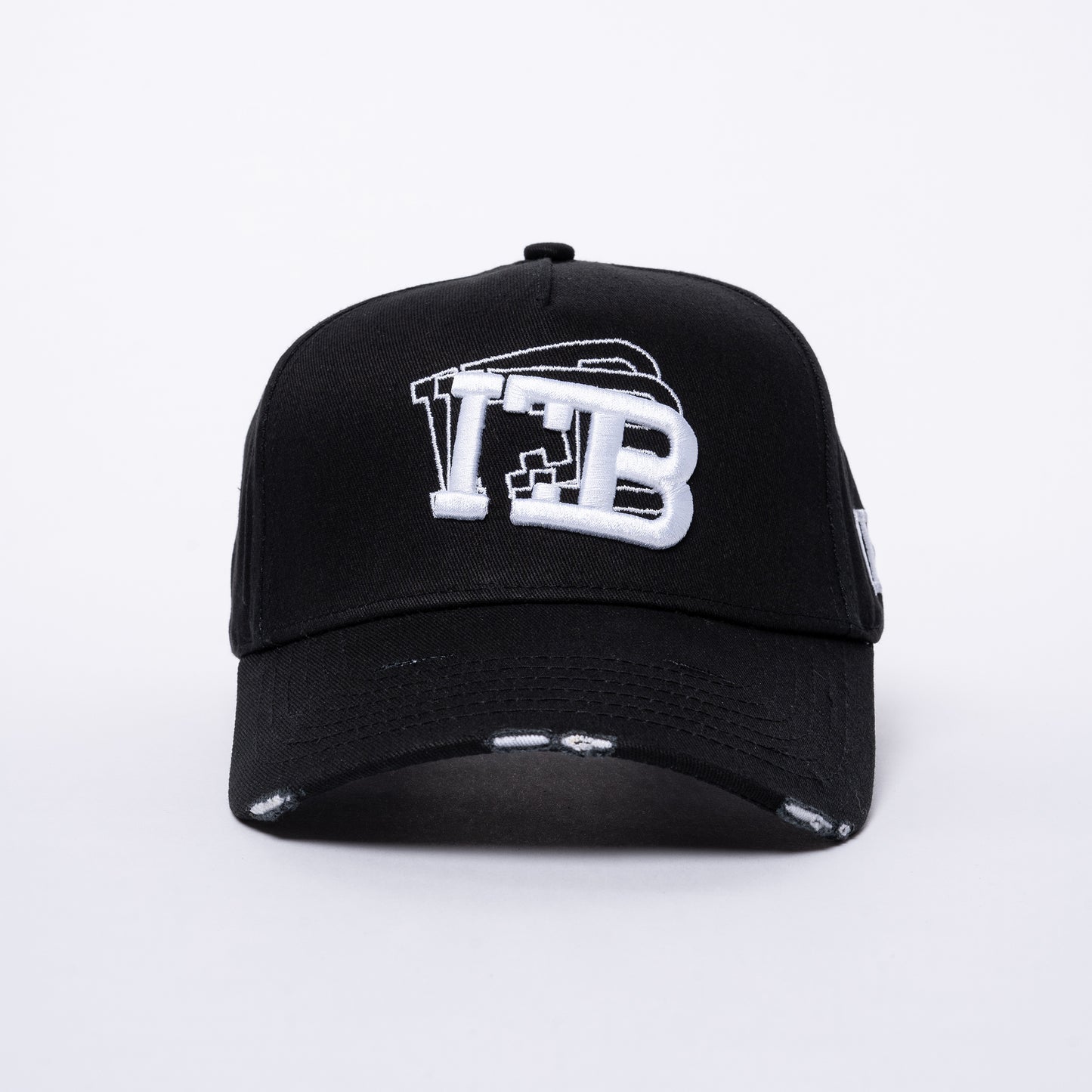 ITB Repeat Icon Distressed Cap Black & White