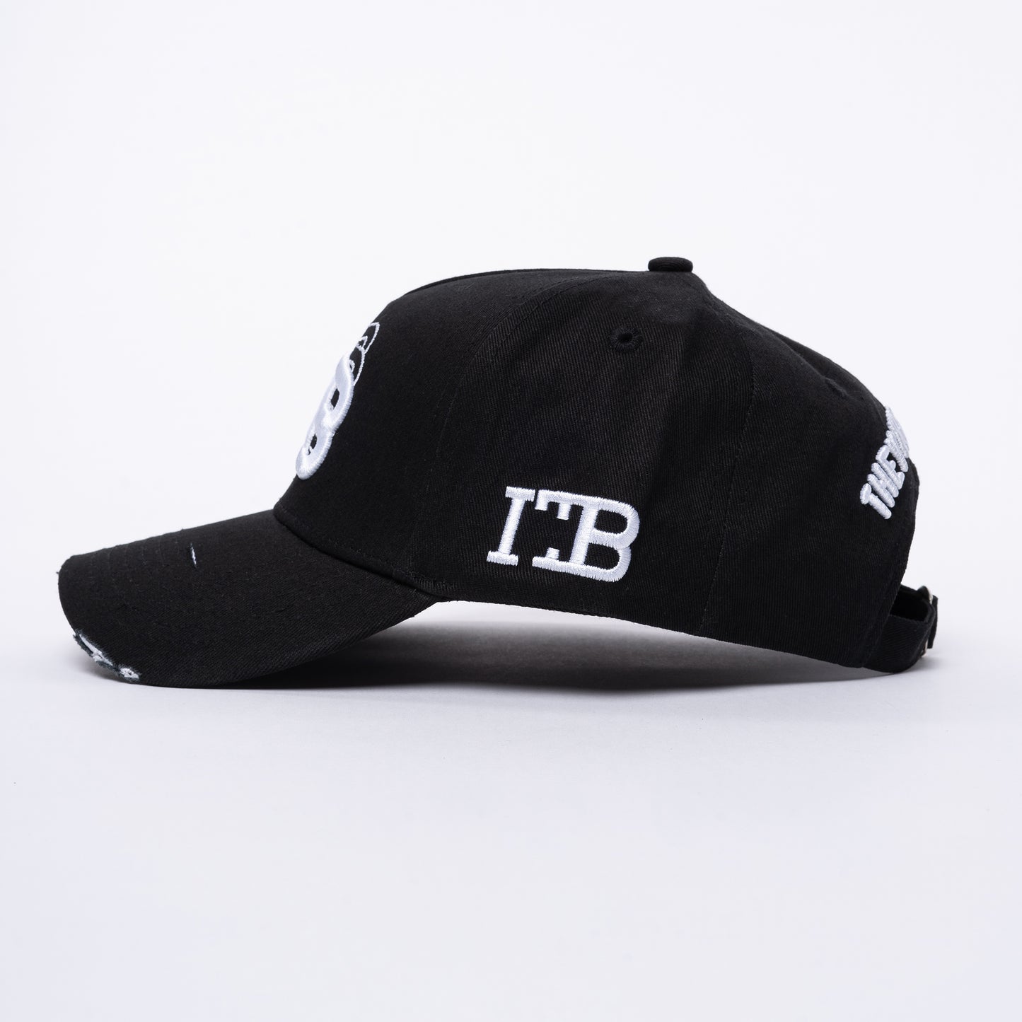 ITB Repeat Icon Distressed Cap Black & White