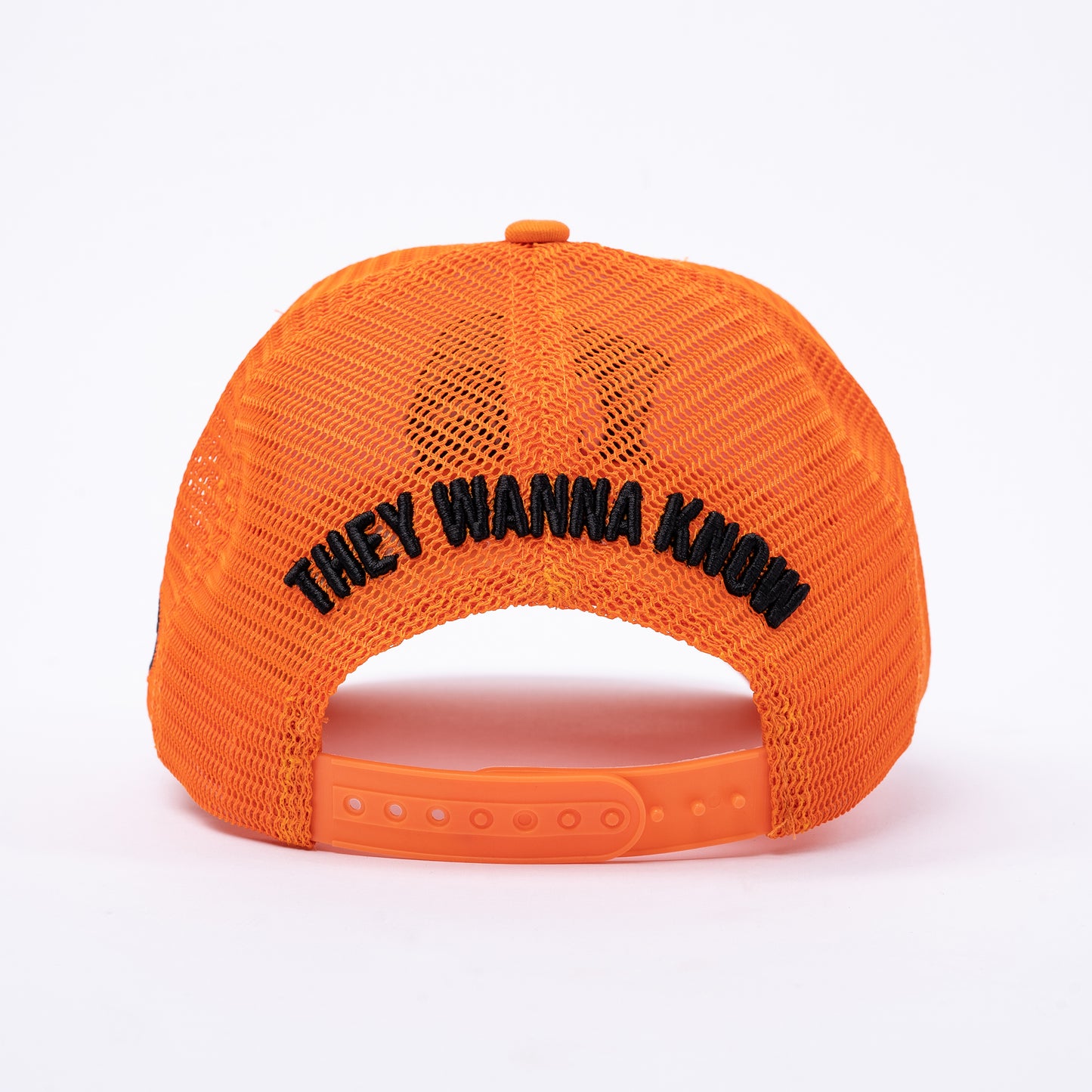 ITB Repeat Icon Distressed Mesh Trucker Cap Orange