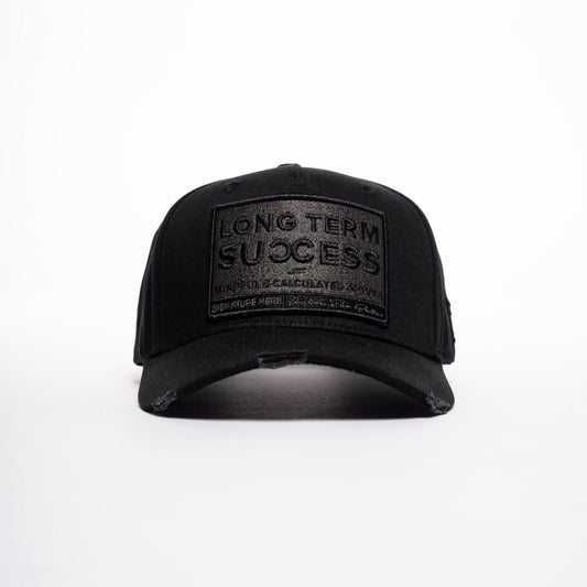 Long Term Success Black Out Distressed Cap