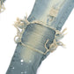 Ripped Baller Blue Distressed Paint Splash Jeans